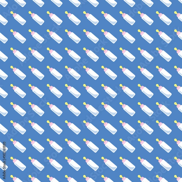 Fototapeta Seamless baby background for use in design, web site, packing, textile, fabric..Babys bottle pattern