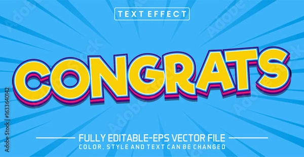 Obraz Congrats font Text effect editable