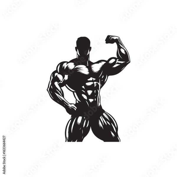 Fototapeta Muscular bodybuilder Vector (3).eps
