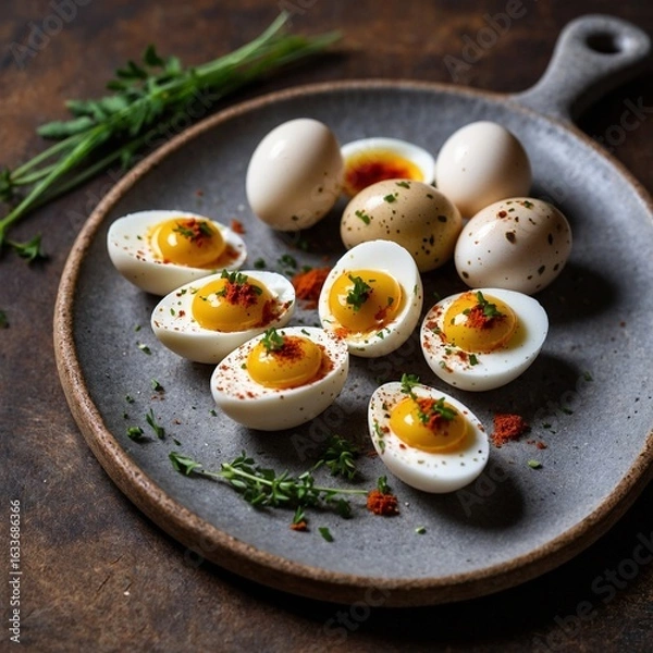 Obraz Gourmet Soft Boiled Eggs: A Simple Elegance