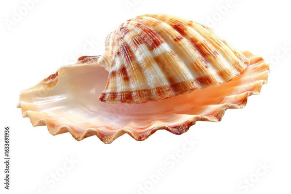 Fototapeta A shell is shown with a white background