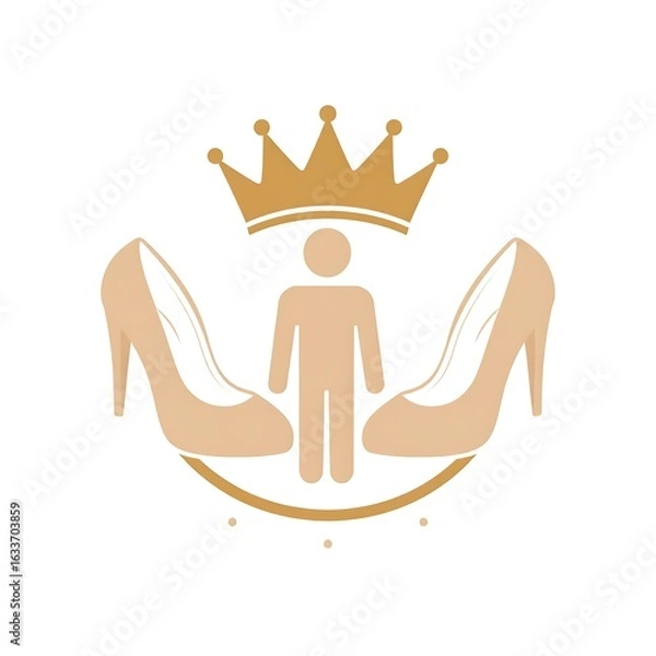 Fototapeta Crowned figure between high heels