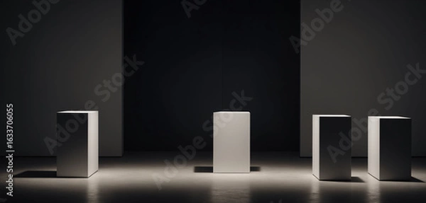 Fototapeta Minimalist Modern Interior with Geometric Columns
