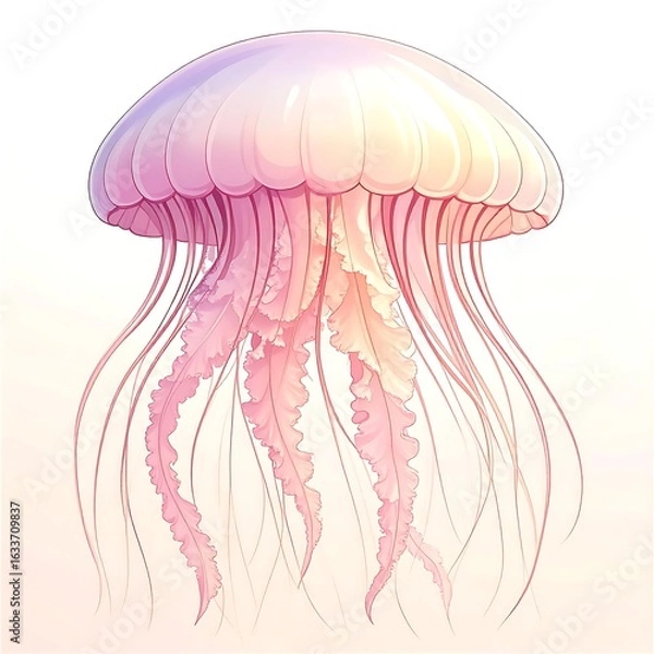 Obraz Pink jellyfish illustration (4)