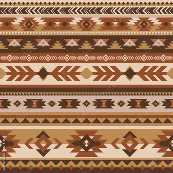 Obraz Tribal vector seamless pattern. Aztec abstract geometric art print. Vector background. Wallpaper, cloth design, fabric, paper, cover, textile template
