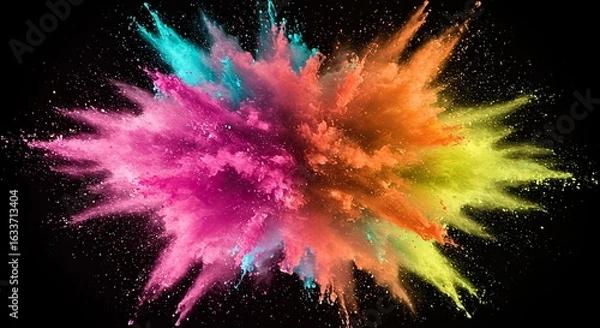 Fototapeta Vibrant Chromatic Explosion: Abstract Color Burst on Black Background