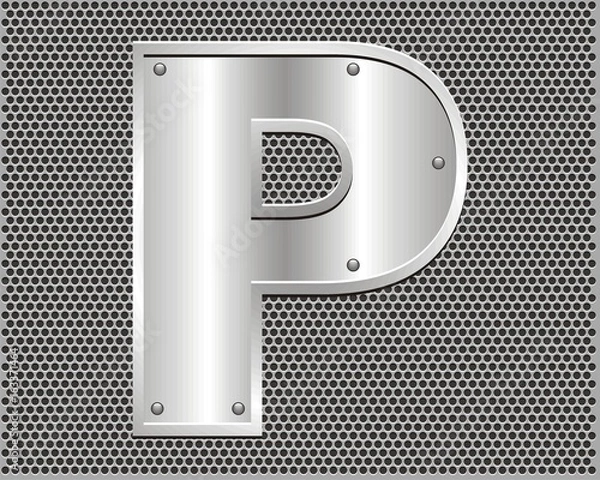 Obraz Metal letter P