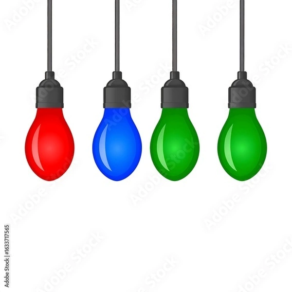 Obraz Colorful hanging light bulbs