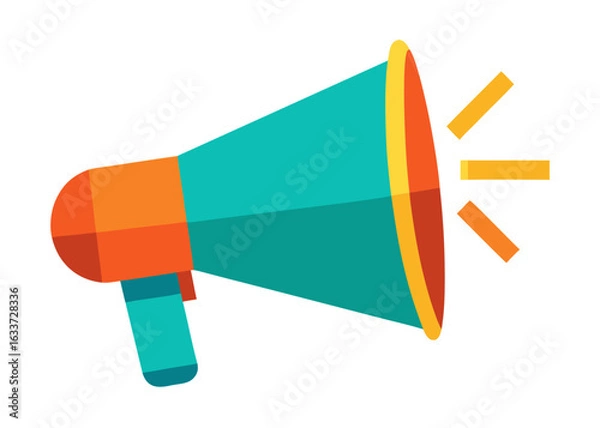 Obraz Dynamic megaphone flat vector icon,Hand holding megaphone icon