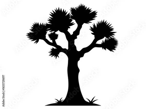 Obraz joshua tree  black silhouette vector,joshua tree  icon