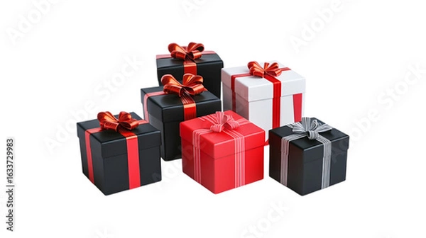 Fototapeta Wrapped Present Boxes PNG – Transparent Background.