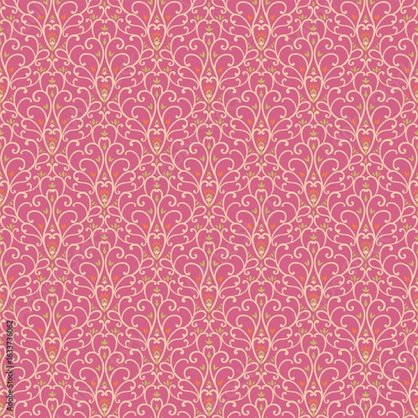 Fototapeta Ornamental Pink Elegant Seamless Pattern