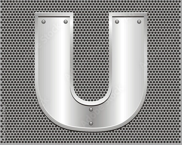 Obraz Metal Letter U