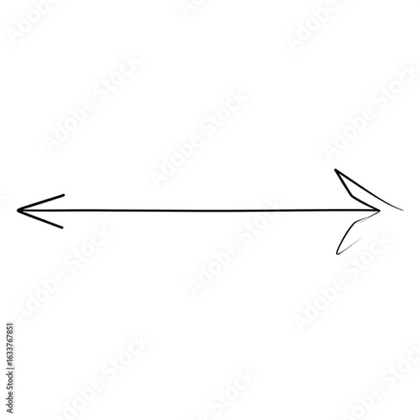 Fototapeta Simple, hand-drawn bidirectional arrow