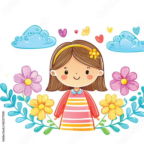 Obraz girl with flowers