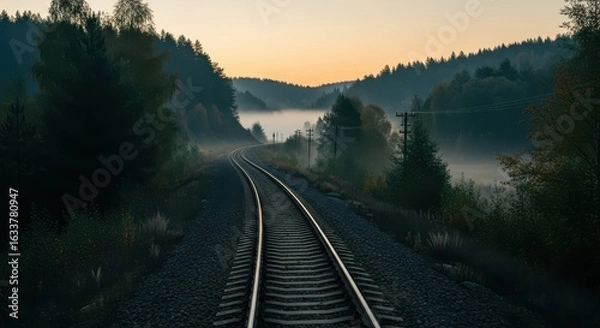 Obraz Train Tracks in the Countryside