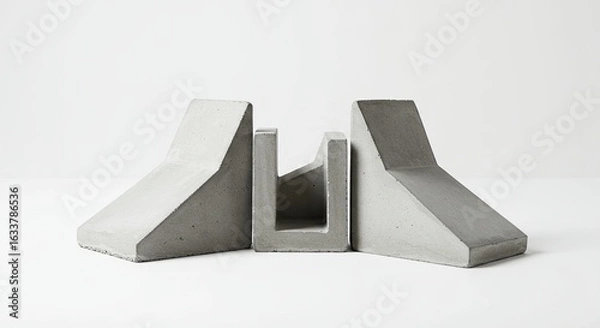 Obraz Three Gray Concrete Geometric Forms