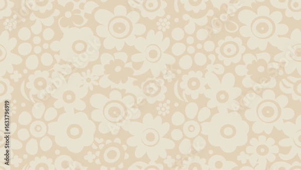 Obraz Floral pattern in beige with various flower designs and shapes creating a seamless repeatable background texture