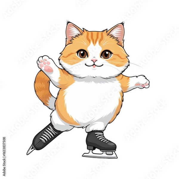 Obraz Cat Ice Skating