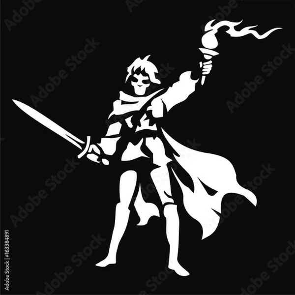 Fototapeta warrior with the torch