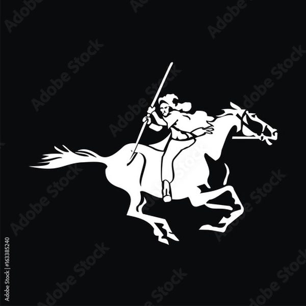 Fototapeta Soldier-rider with a spear