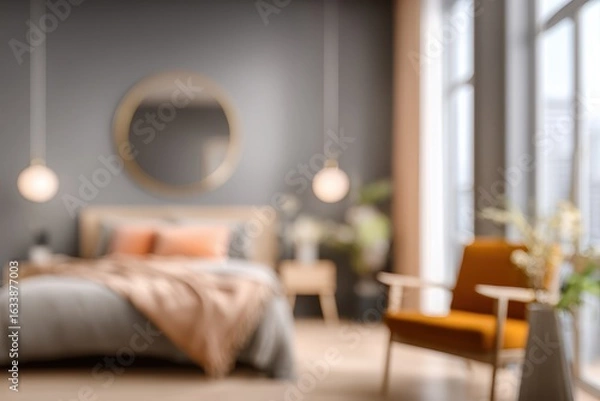 Obraz Blurred bedroom interior, muted colors