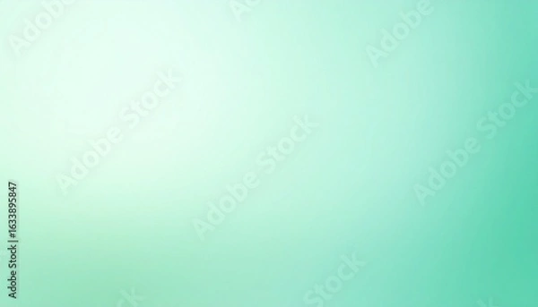 Fototapeta Soft mint green studio background with smooth gradient lighting and subtle glow.

