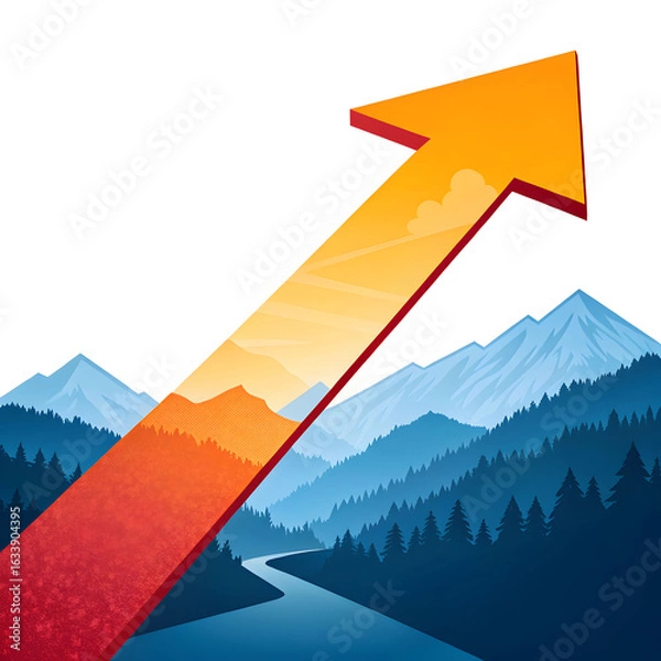 Fototapeta gradient red darrow isolated