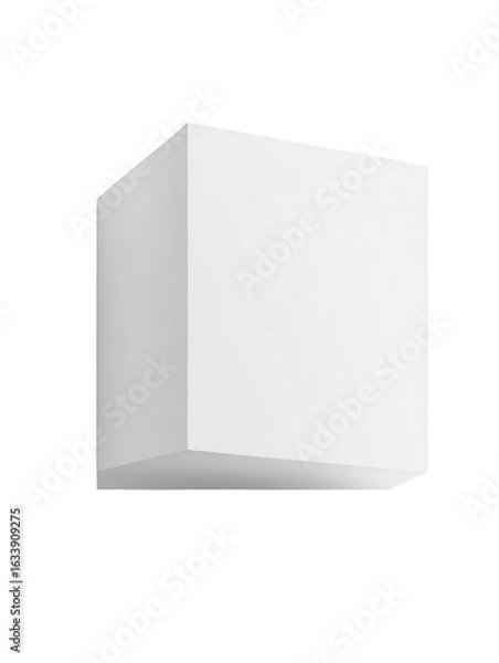 Obraz A perfect white cube isolated on transparent background