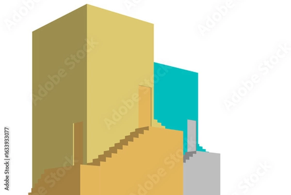 Obraz architecture concept sketch 3d illustration