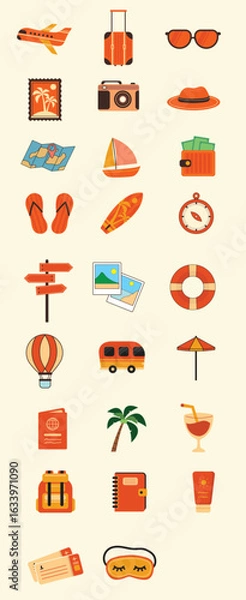 Fototapeta Traveling Set Icon