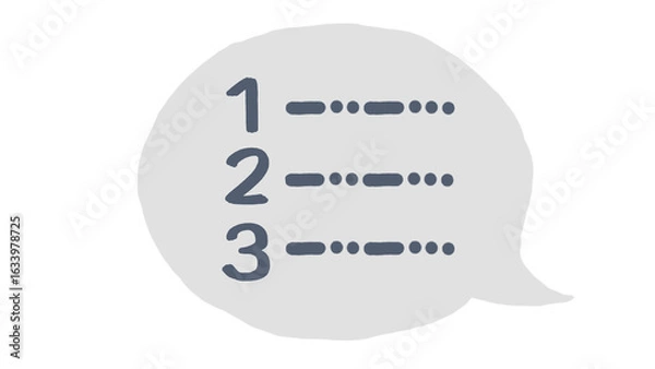 Fototapeta Hand-drawn speech bubble with numbers 1, 2, 3 and Morse code for Creative, communication, message.