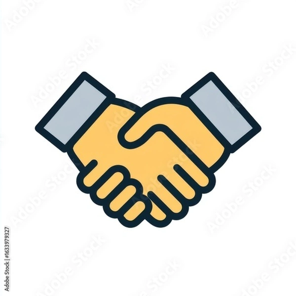 Fototapeta Handshake Flat Icon Simple Design