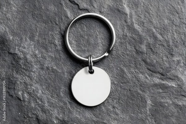 Obraz Metal Keychain Ring with Circular Attachment