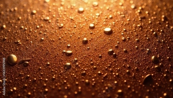 Fototapeta Warm metallic background, textured bronze and copper tones, background, close-up