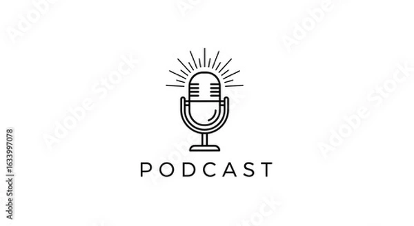 Fototapeta "Professional Podcast Microphone Icon for Audio Recording and Broadcasting"