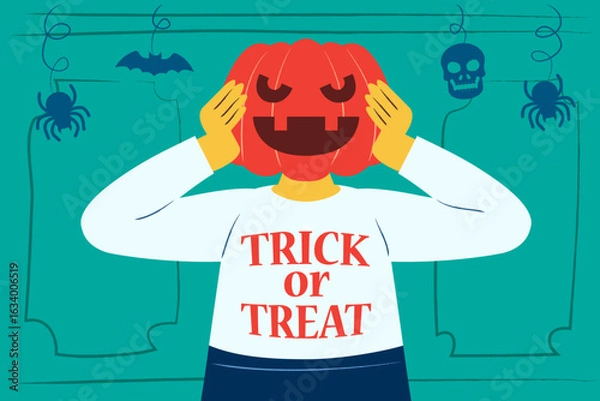 Fototapeta Pose Pumpkin Face