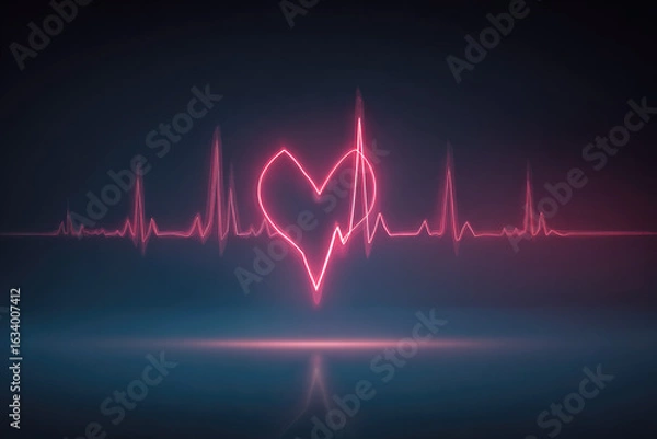Fototapeta World heart day. heart pulse and heartbeat. heartbeat lone, cardiogram. beautiful healthcare, medical background. modern simple design for medical apps, websites and hospital