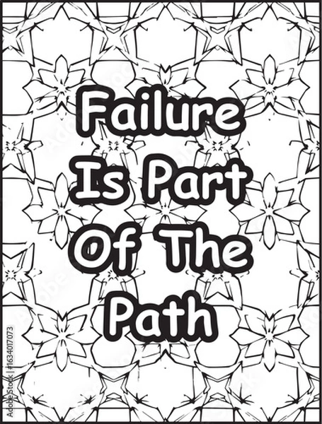 Fototapeta Printable coloring page for kids and adults: Mosaic pattern background: Uplifting words to color