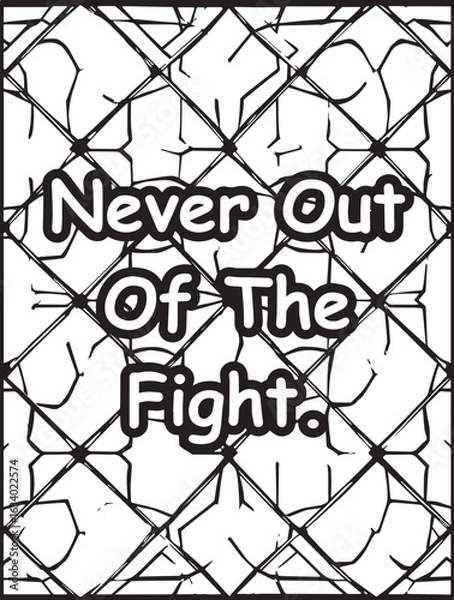 Fototapeta Motivational quote coloring page: Mosaic pattern background: Empowering words to color