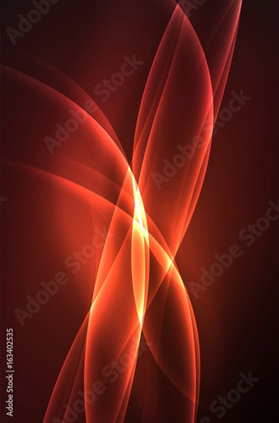 Fototapeta Vector glowing wave, smoke