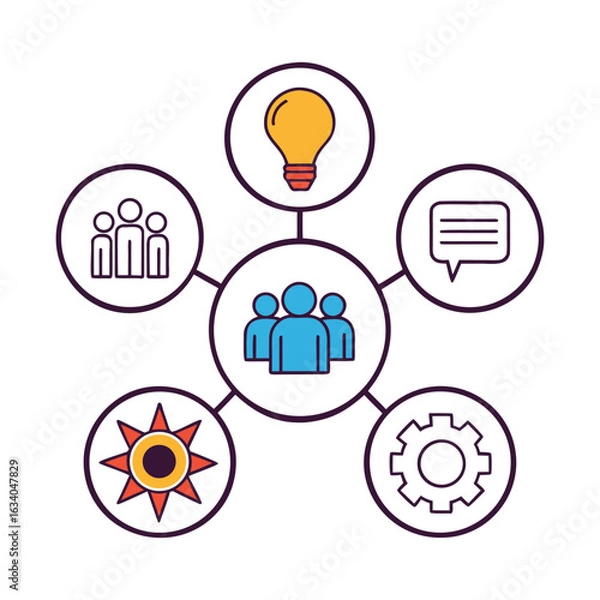 Fototapeta teamwork icon bundle