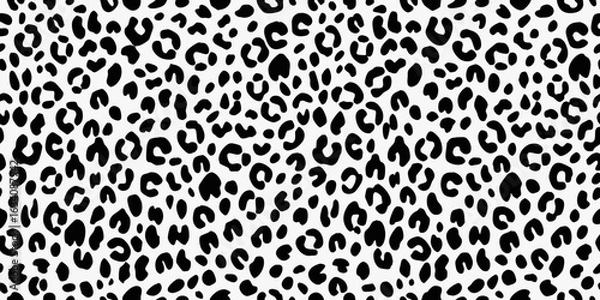 Fototapeta Classic black and white leopard print pattern