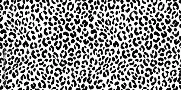 Fototapeta Classic black and white leopard print pattern