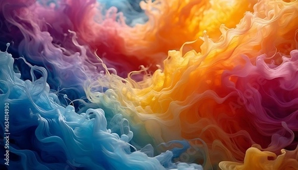 Fototapeta A Vibrant Burst of Colorful Liquid or Powder in Motion