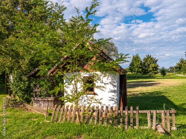 Fototapeta Charming Rustic Cottage Surrounded by Greenery
