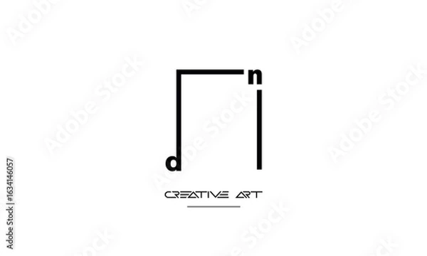Obraz ND, DN, N, D abstract letters logo monogram