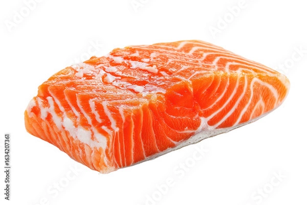 Fototapeta Fresh salmon fillet ready for cooking or grilling, showcasing vibrant color and texture for culinary enthusiasts and chefs