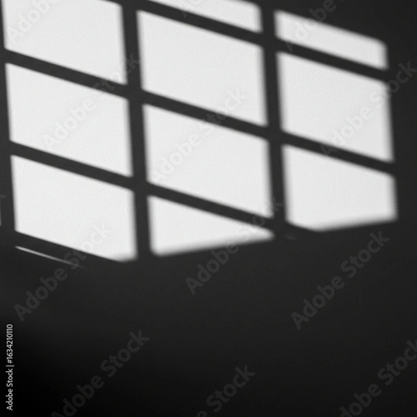 Fototapeta Grid Window Shadow Forming Geometric Pattern