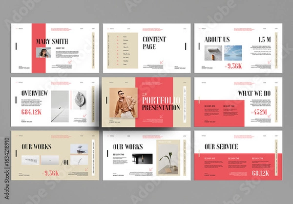 Fototapeta Minimalist Presentation Slide Deck Template